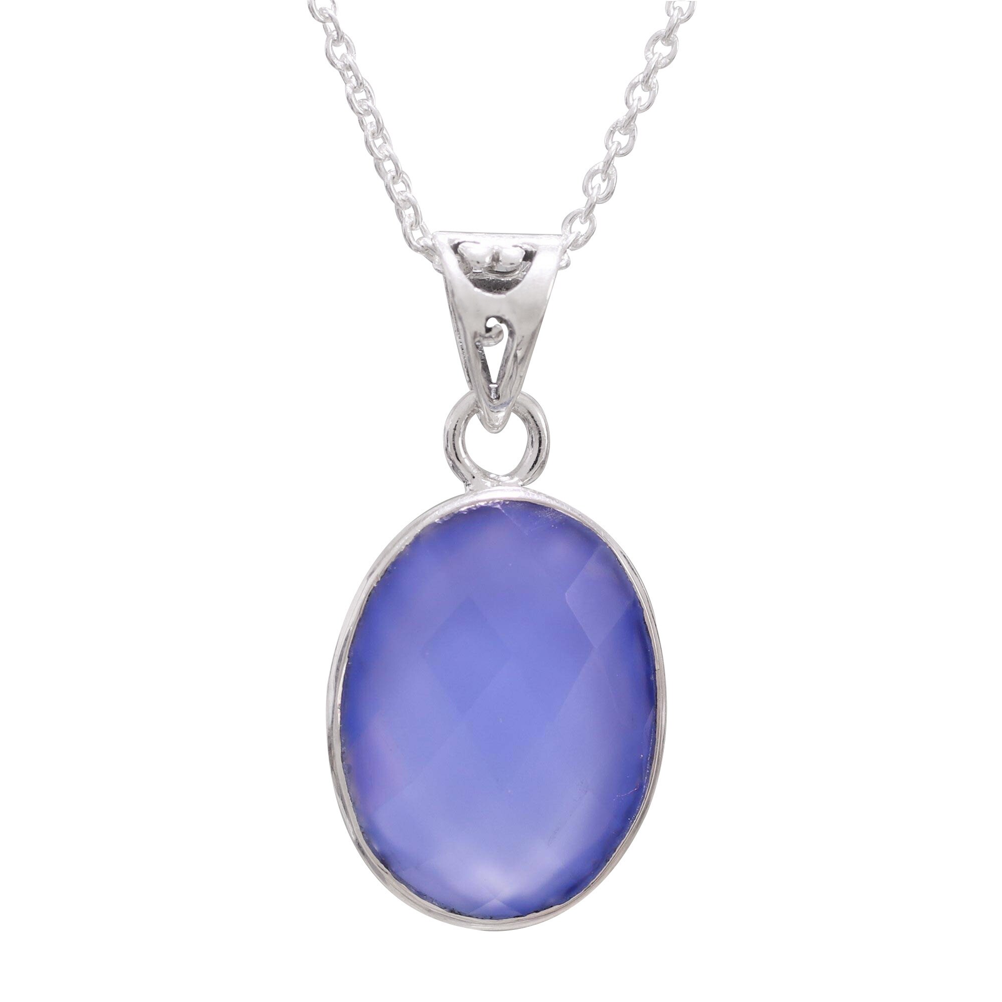Sterling Silver Chalcedony Necklace Top 