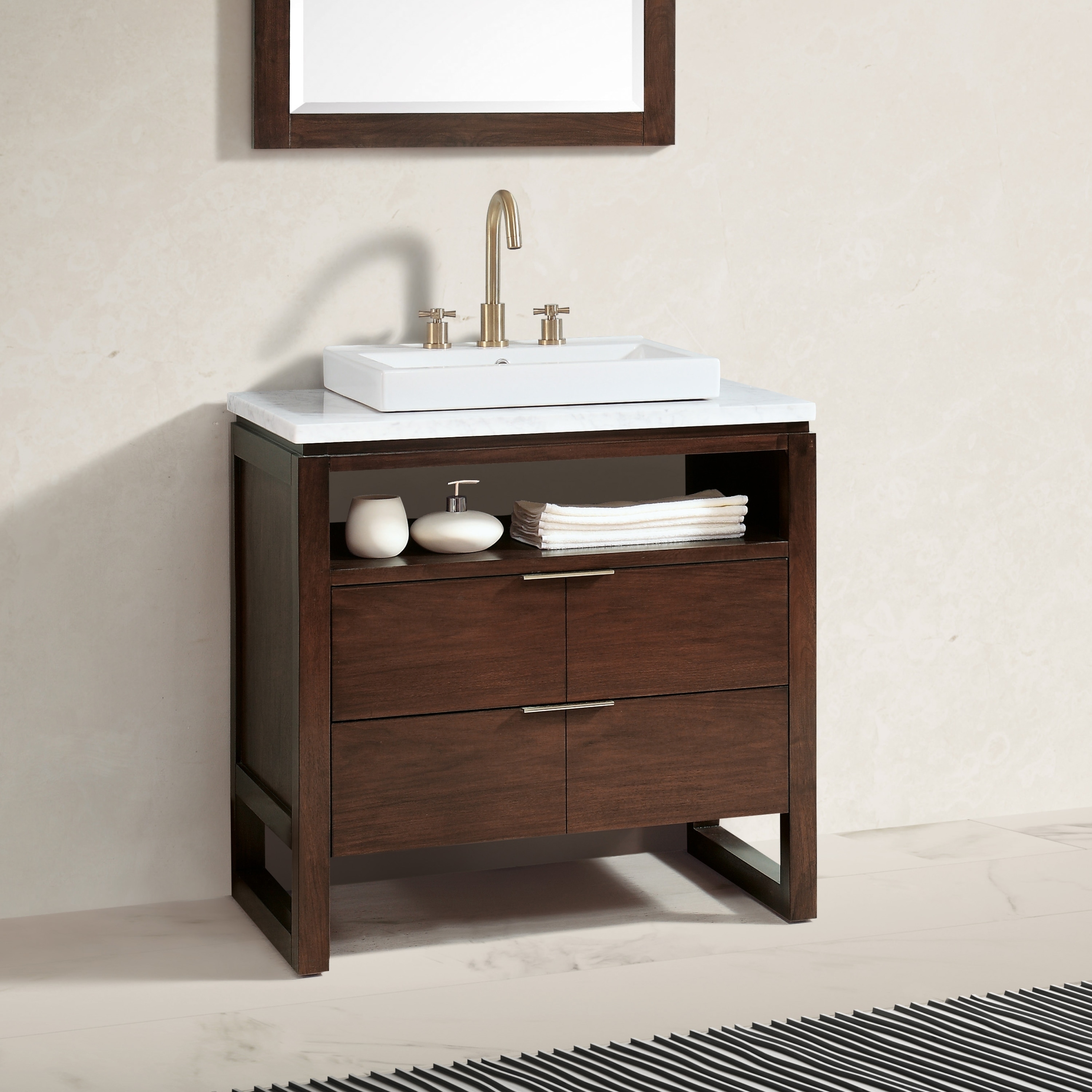 Avanity Giselle 33-in Natural walnut finish Bathroom Vanity Cabinet Avanity Giselle 33-in Natural walnut finish Bathroom Vanity Cabinet