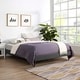 preview thumbnail 1 of 18, Loryn Upholstered Queen Platform Bed Frame with Wood Slat Support