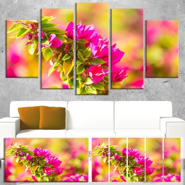 Designart 'Beautiful Pink Bougainvillea Flowers' Floral Artwork on ...