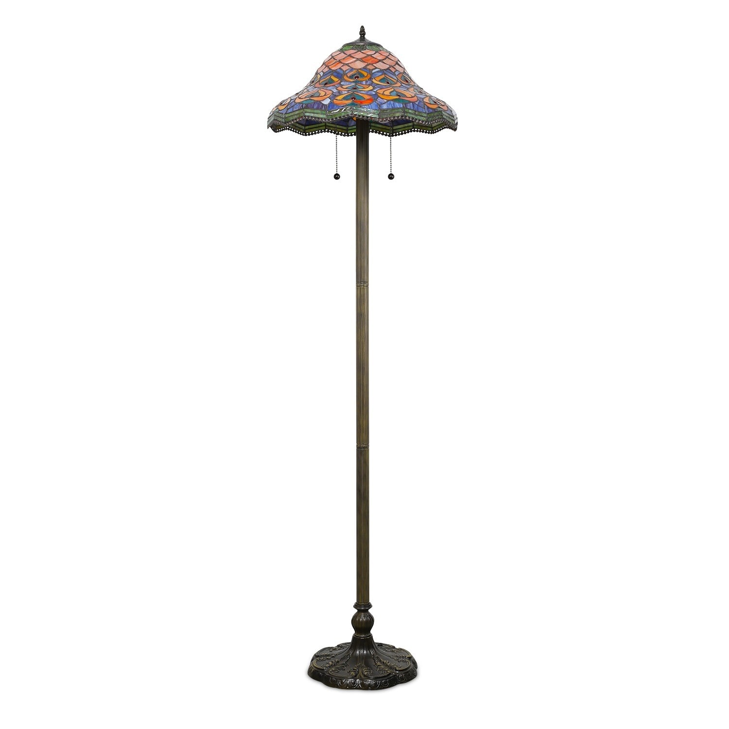Shop Tiffany Style Peacock Floor Lamp Overstock 1959605