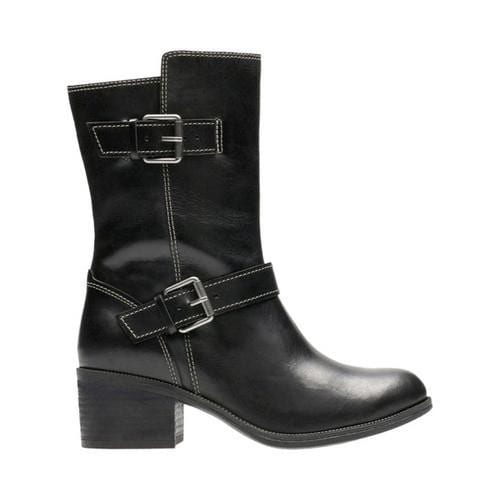 clarks mid calf black boots