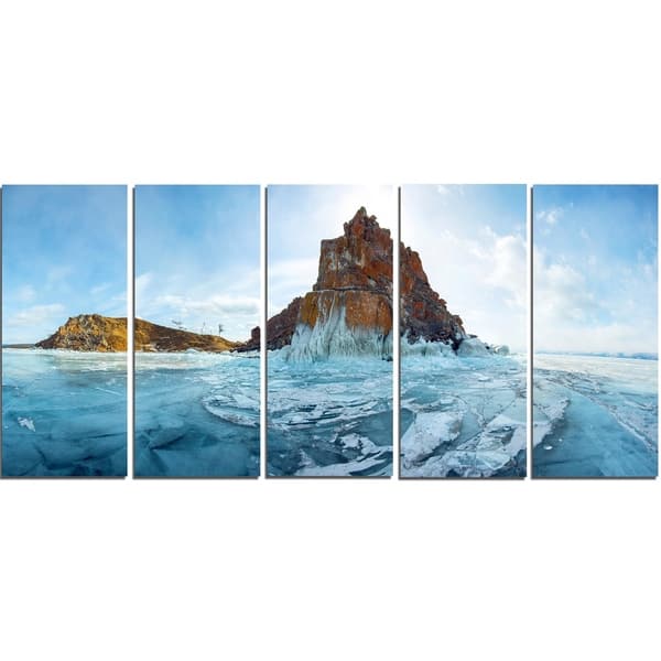 Ice And Rocks Of Lake Baikal Large Seascape Art Canvas Print Overstock 19617855