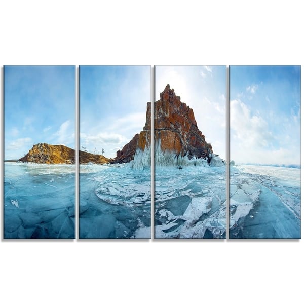 Ice And Rocks Of Lake Baikal Large Seascape Art Canvas Print Overstock 19617855