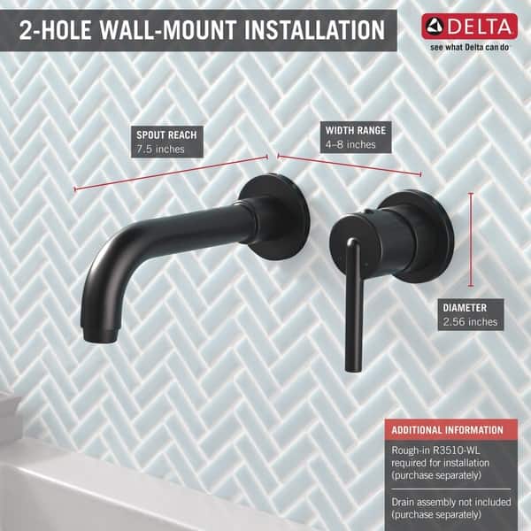 Shop Delta Trinsic Single Handle Wall Mount Lavatory Faucet Trim