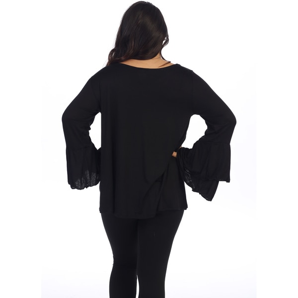 plus size white bell sleeve top