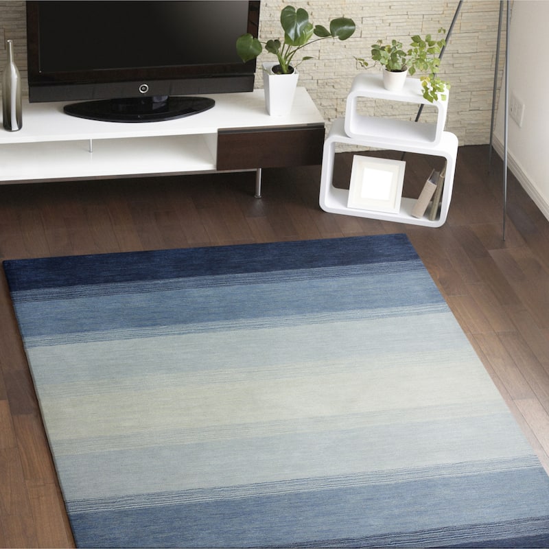 Bashian Laguna Blue Ombre Contemporary Hand-loomed Area Rug