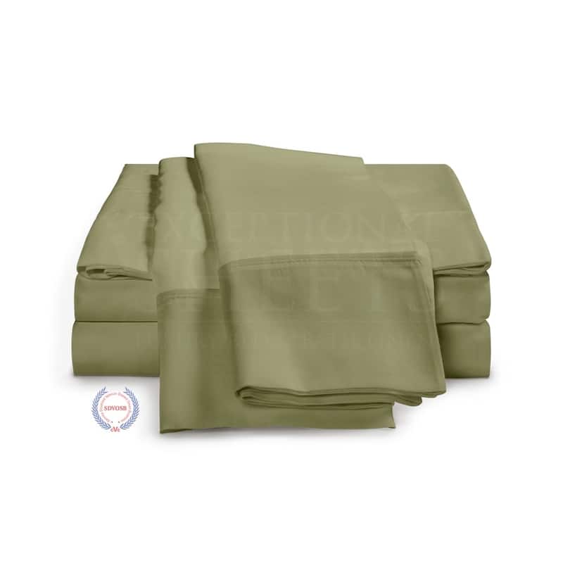 Kotter Home 530 Thread Count Long Staple Cotton Sheet Set - Sage - 4 Piece - King
