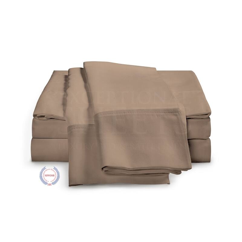 Kotter Home 530 Thread Count Long Staple Cotton Sheet Set - Taupe - 3 Piece - Twin