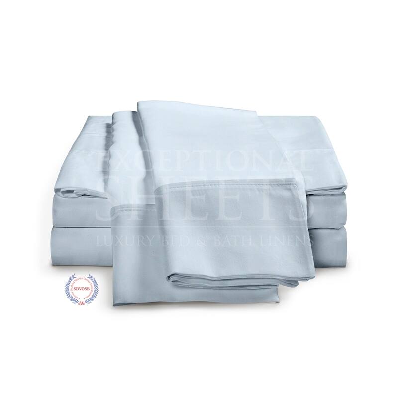 Kotter Home 530 Thread Count Long Staple Cotton Sheet Set - Sky Blue - 4 Piece - King
