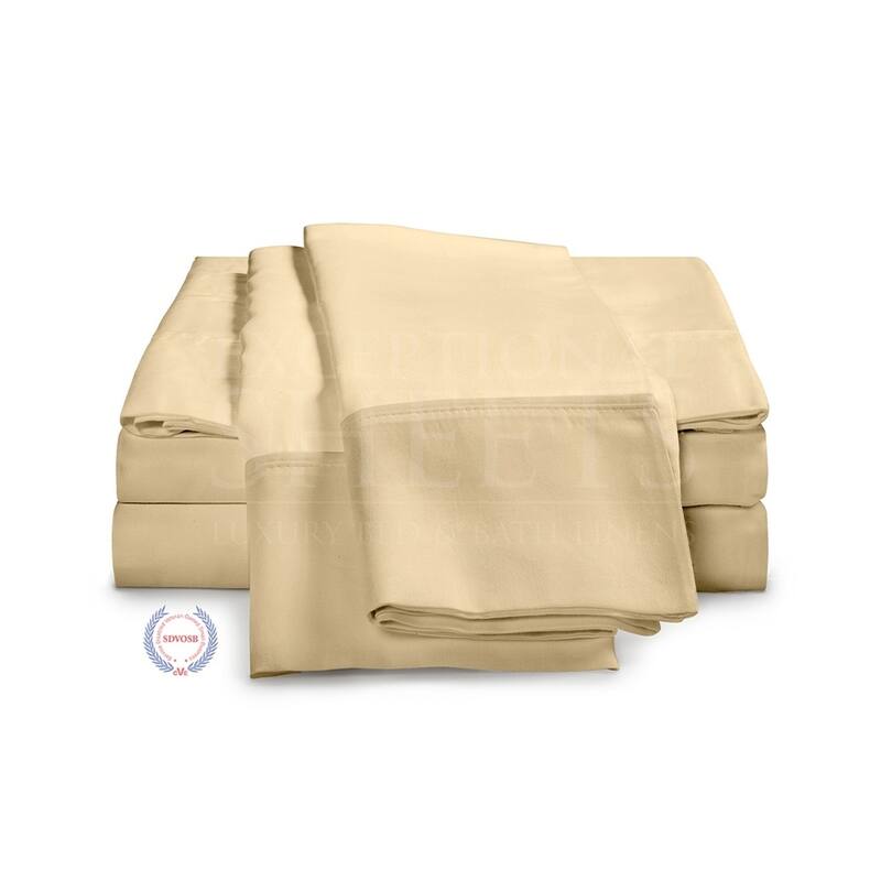 Kotter Home 530 Thread Count Long Staple Cotton Sheet Set - Gold - 3 Piece - Twin XL