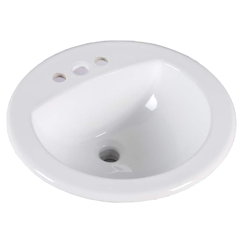 19-inch European Style Oval Shape Porcelain Ceramic Bathroom Topmount / Over the Counter Sink With Umbrella Pop Up Drain