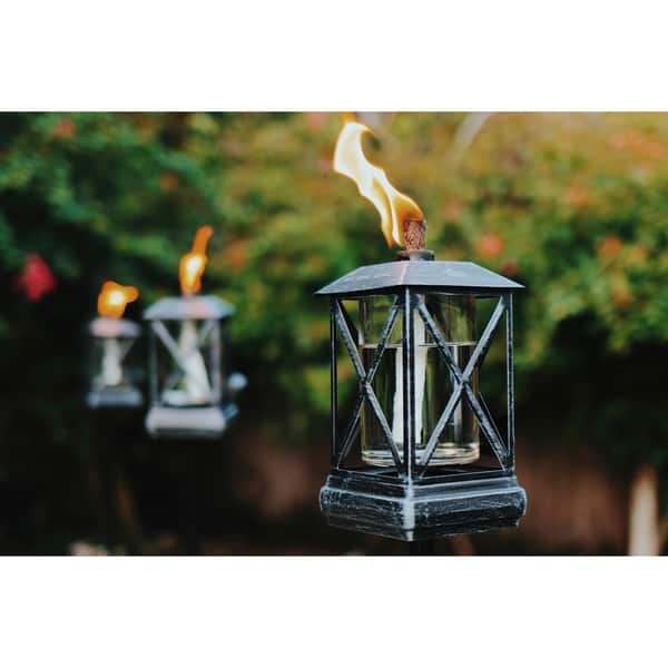 TIKI® Brand 65-Inch Square Beacon Metal Torch Black 2-pack TIKI® Brand 65-Inch Square Beacon Metal Torch Black 2-pack