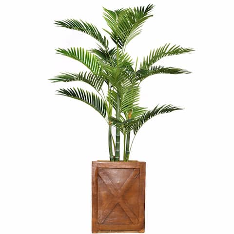 57" Tall Palm Tree with Burlap Kit and Fiberstone planter