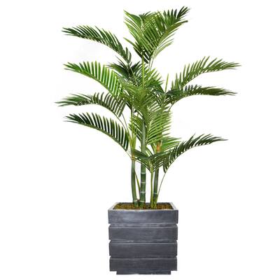 57.5" Tall Palm Tree with Burlap Kit and Fiberstone planter