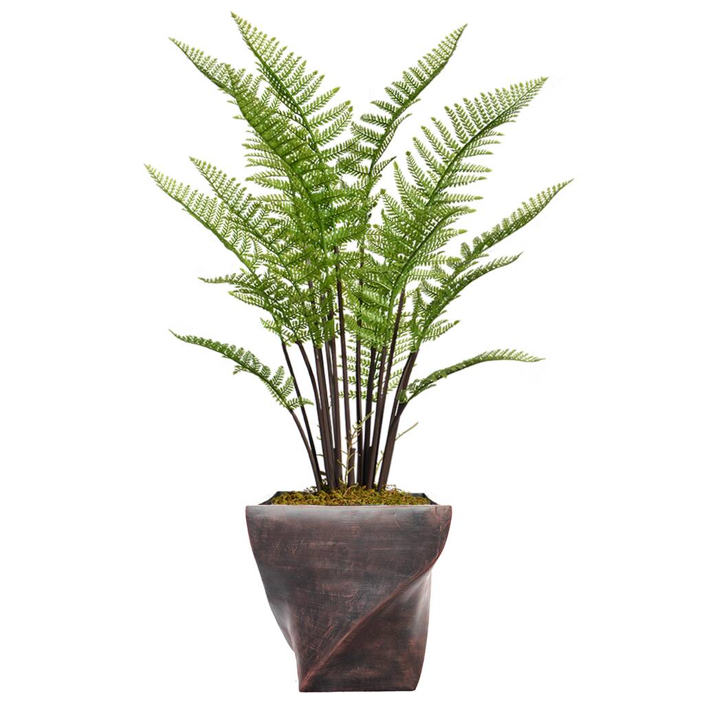 46.8" Tall Fern Plant with Burlap Kit and Fiberstone planter - 47"