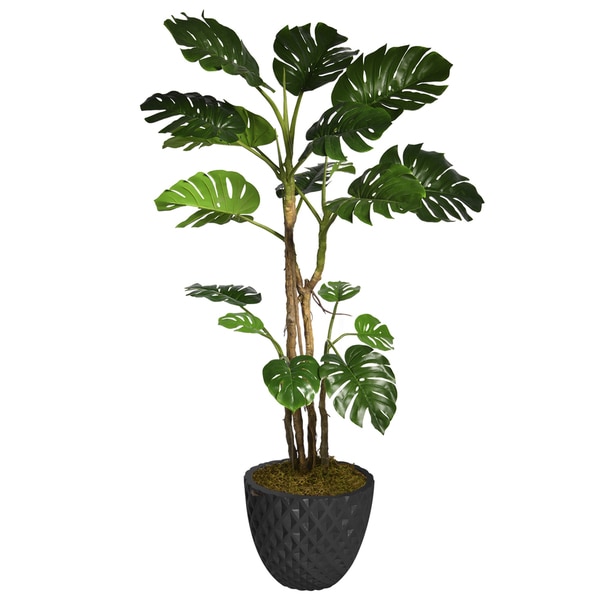 78" Tall Monstera with Burlap Kit and Fiberstone planter