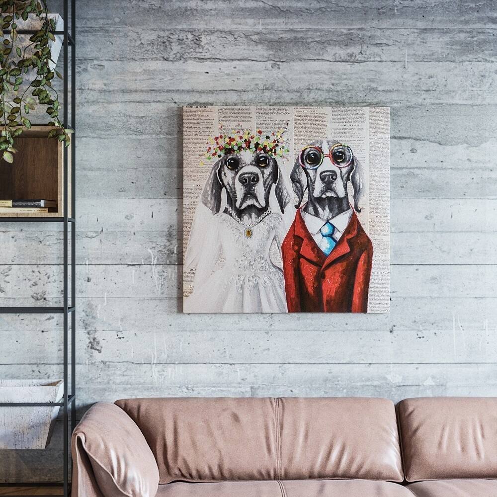 Yosemite Home Decor "Mr. & Mrs." Hand-Painted Wall Art - multi