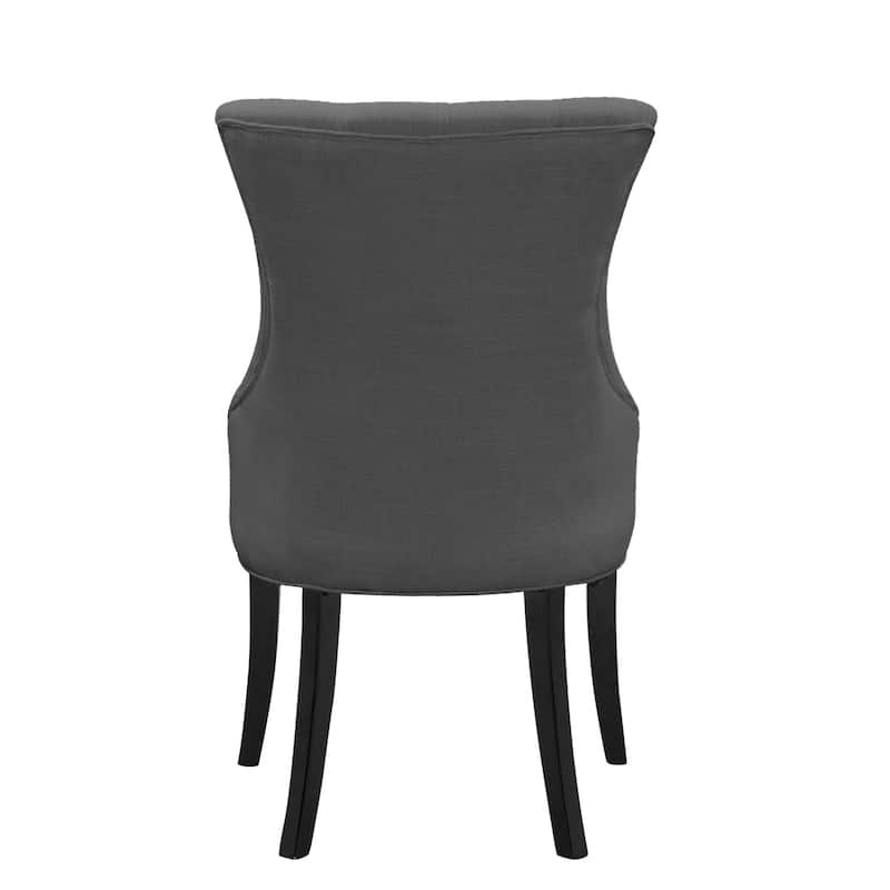 Set of 2 Alei Beige Fabric Dining Chair Wing Chair with Tufted Buttons