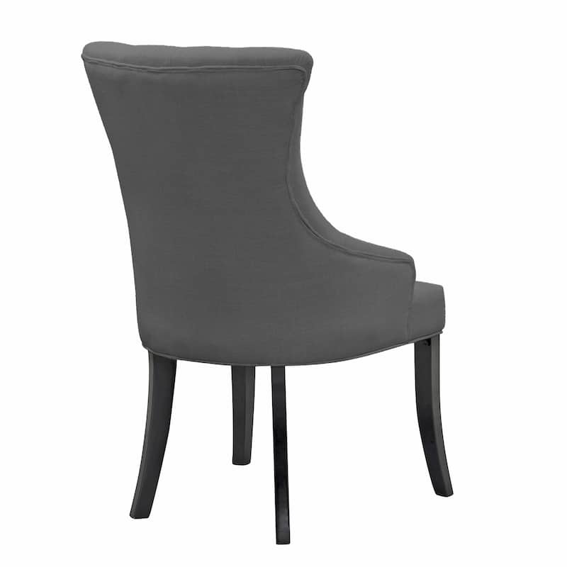 Set of 2 Alei Beige Fabric Dining Chair Wing Chair with Tufted Buttons