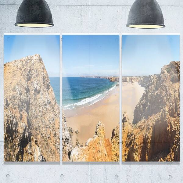 Rocky Bay Portugal Panorama - Landscape Glossy Metal Wall Art - 36Wx28H ...