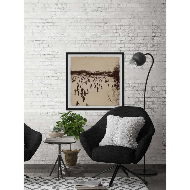 'A Thousand Skaters II' Framed Painting Print - Multi-Color