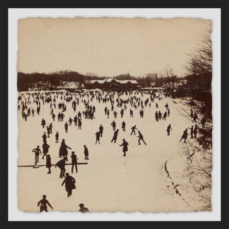 'A Thousand Skaters II' Framed Painting Print - Multi-Color