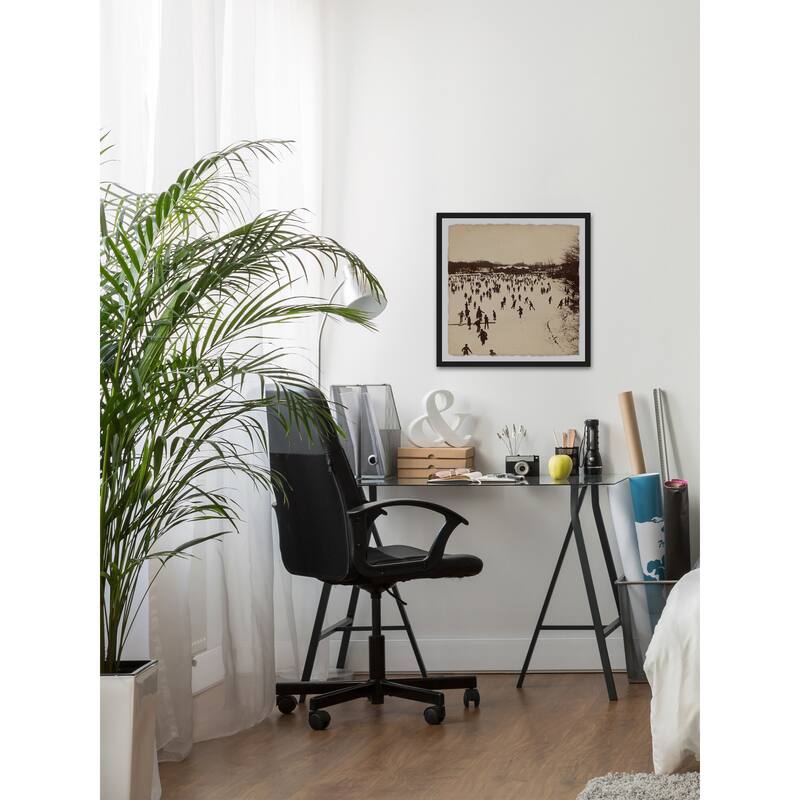 'A Thousand Skaters II' Framed Painting Print - Multi-Color