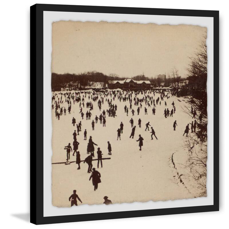'A Thousand Skaters II' Framed Painting Print - Multi-Color