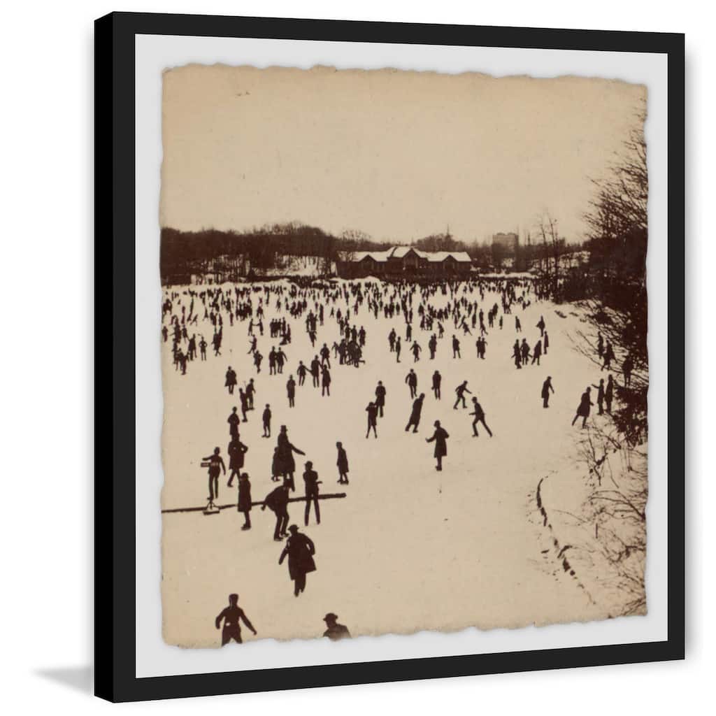 'A Thousand Skaters II' Framed Painting Print - Multi-Color