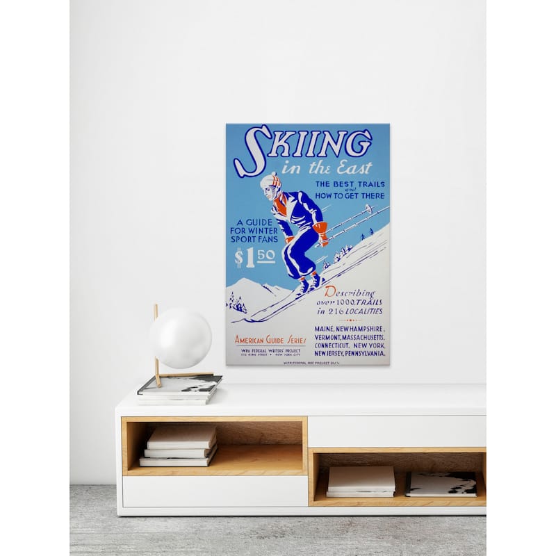 'Skiing in the East' Painting Print on Wrapped Canvas