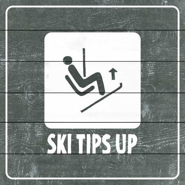 Marmont Hill - Handmade Ski Tips up Diagram Painting Print on White Wood