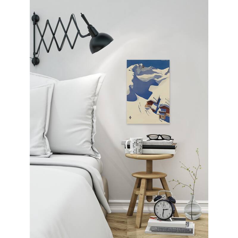 'Snowy Chalet' Painting Print on Wrapped Canvas