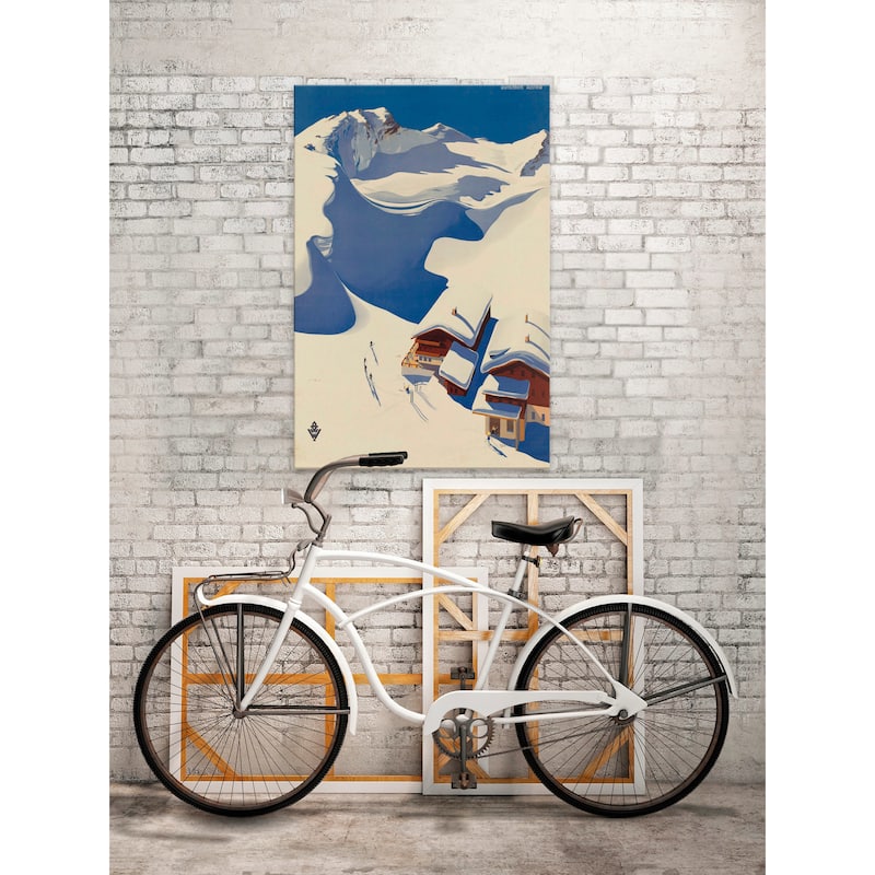 'Snowy Chalet' Painting Print on Wrapped Canvas