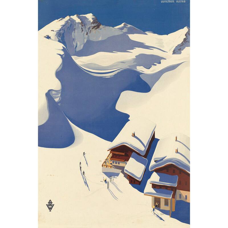 'Snowy Chalet' Painting Print on Wrapped Canvas