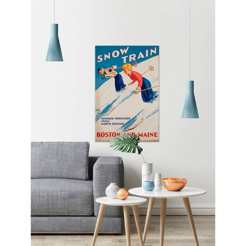'Snow Train' Painting Print on Wrapped Canvas