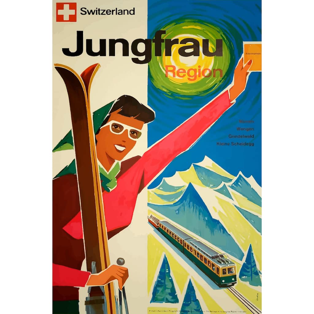 'Jungfrau Region' Painting Print on Wrapped Canvas