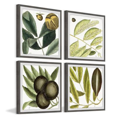 Marmont Hill - Handmade Green Catkins Quadriptych - Multi-color