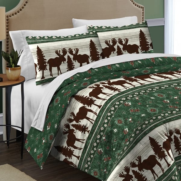 Shop Destinations Moose Fair Isle Cotton 3 Piece Comforter Set