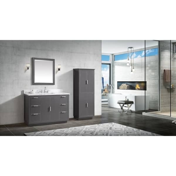 Avanity Allie/Austen 24-in x 65-in x 16-in Twilight Gray Wood Freestanding Linen Cabinet