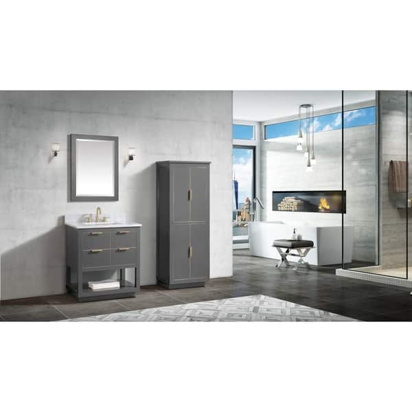 Avanity Allie/Austen 24-in x 65-in x 16-in Twilight Gray Wood Freestanding Linen Cabinet