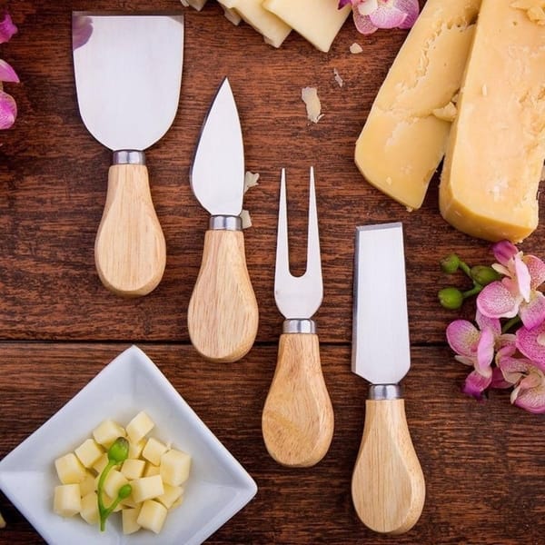 Shop Bamboo Cheese Board Cutlery Set W Slide Out Drawer 4