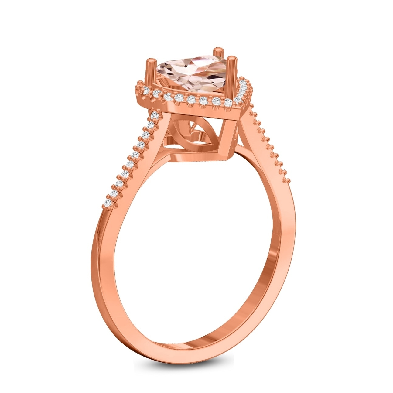 Overstock on sale morganite rings