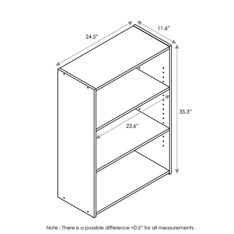 Porch & Den Groveland Brook Cherry 3-shelf Bookcase