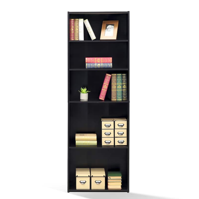 Porch & Den Groveland Soft White 5-shelf Bookcase - Cinnamon Cherry