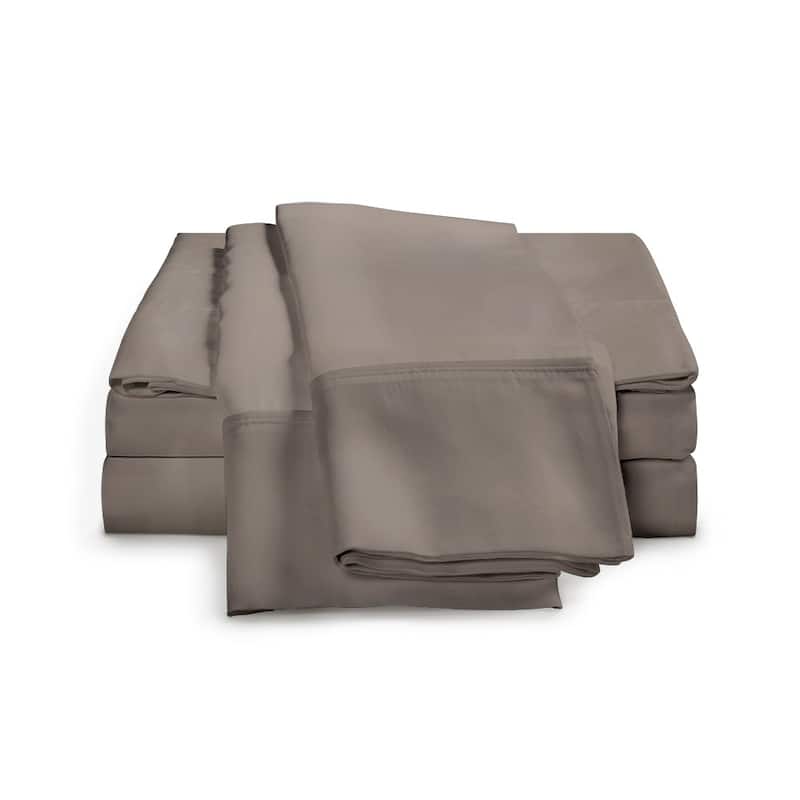 Kotter Home Long Staple 650 Thread Count Cotton Sheet Set - Taupe - 3 Piece - Twin