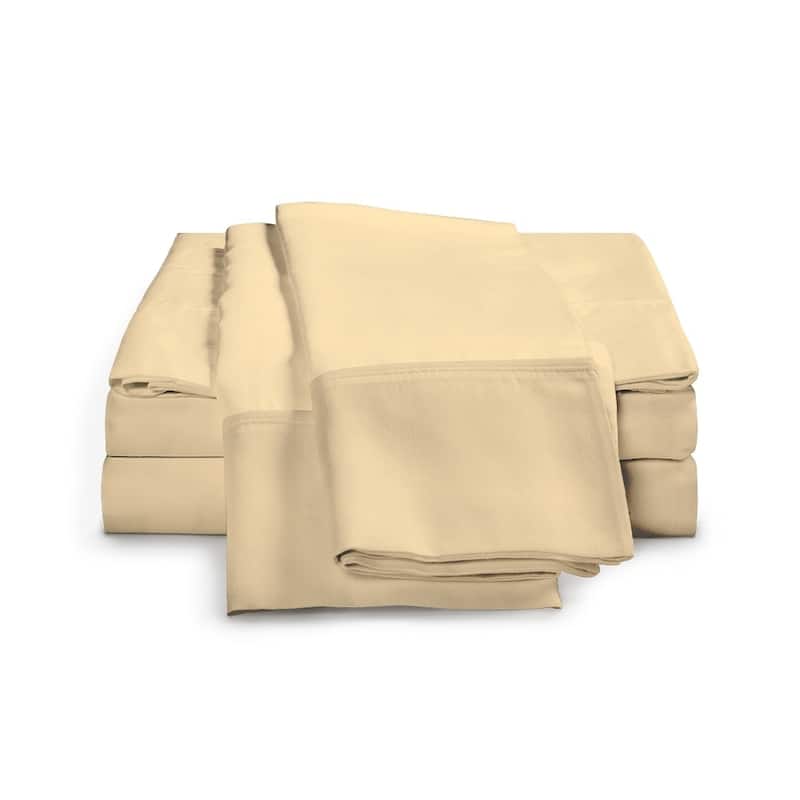 Kotter Home Long Staple 650 Thread Count Cotton Sheet Set - Gold - 4 Piece - Full