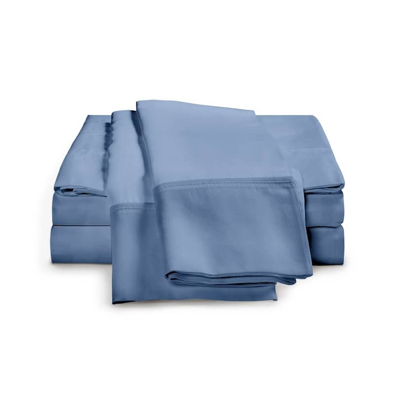 Kotter Home Long Staple 650 Thread Count Cotton Sheet Set - Medium Blue - 4 Piece - California King