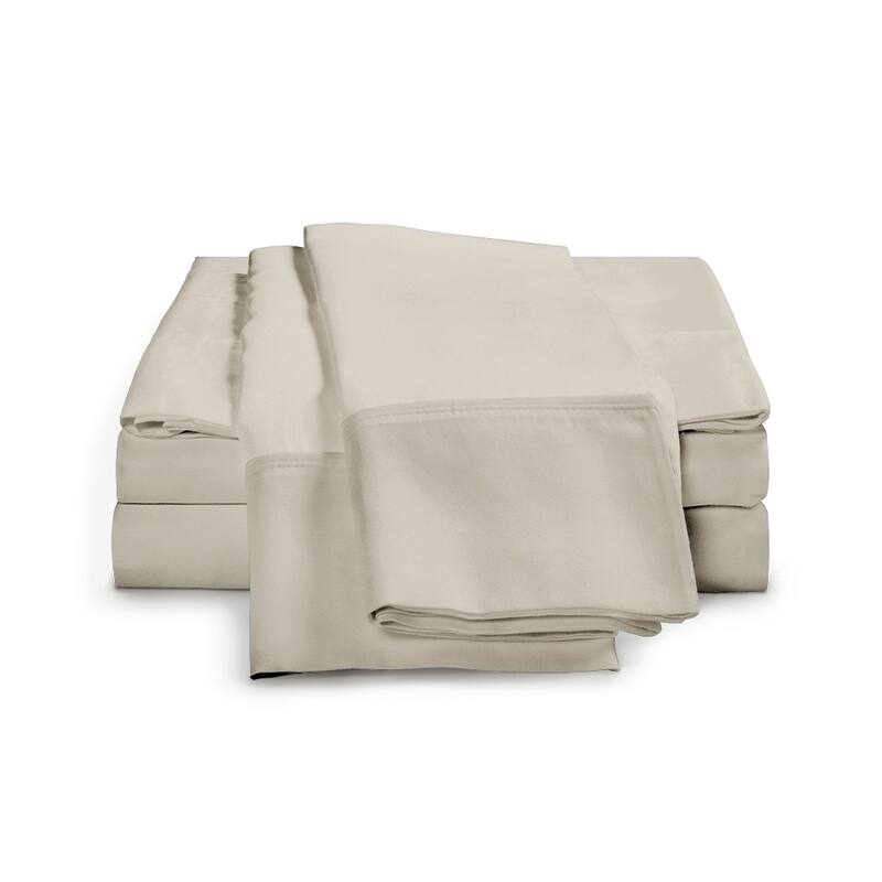 Kotter Home Long Staple 650 Thread Count Cotton Sheet Set - Grey - 4 Piece - Queen