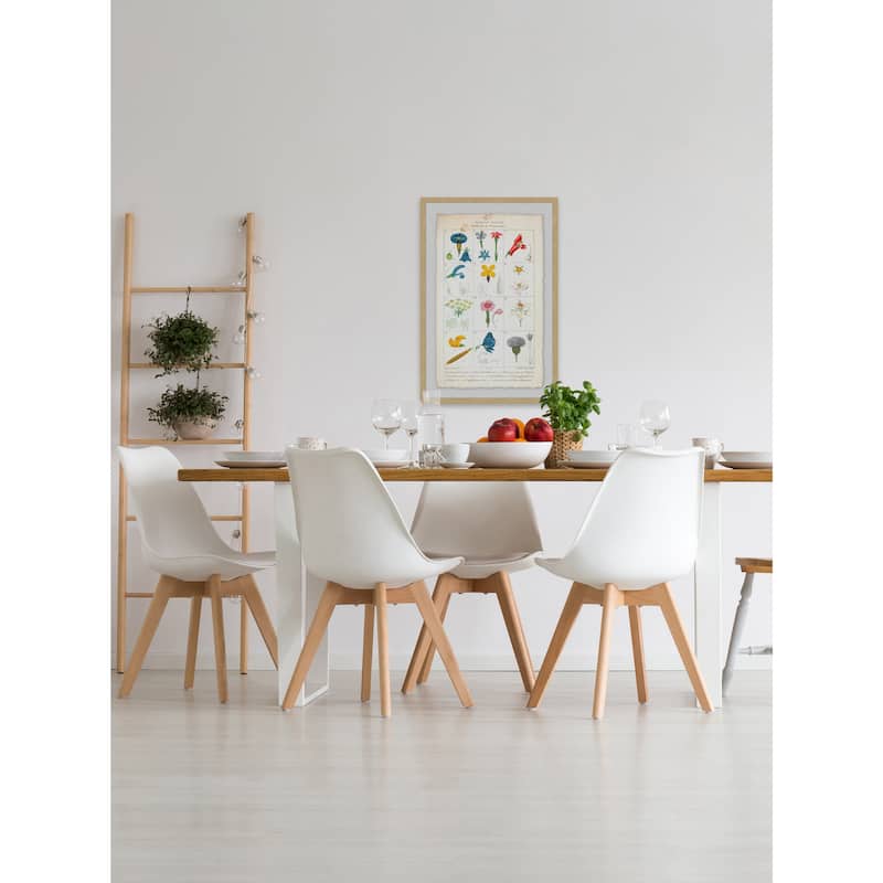 'Flower Types' Framed Painting Print - Multi-Color